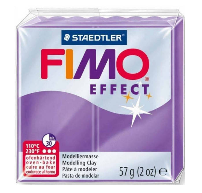 

Пластика Fimo Effect 57г фиолетовая полупрозрачная (4006608817848), Фиолетовый