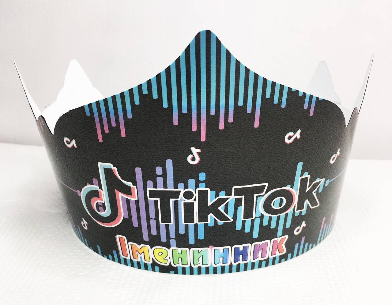 

Корона картонная "Тик Ток" тематические на детский День рождения - Іменинник (Укр.)