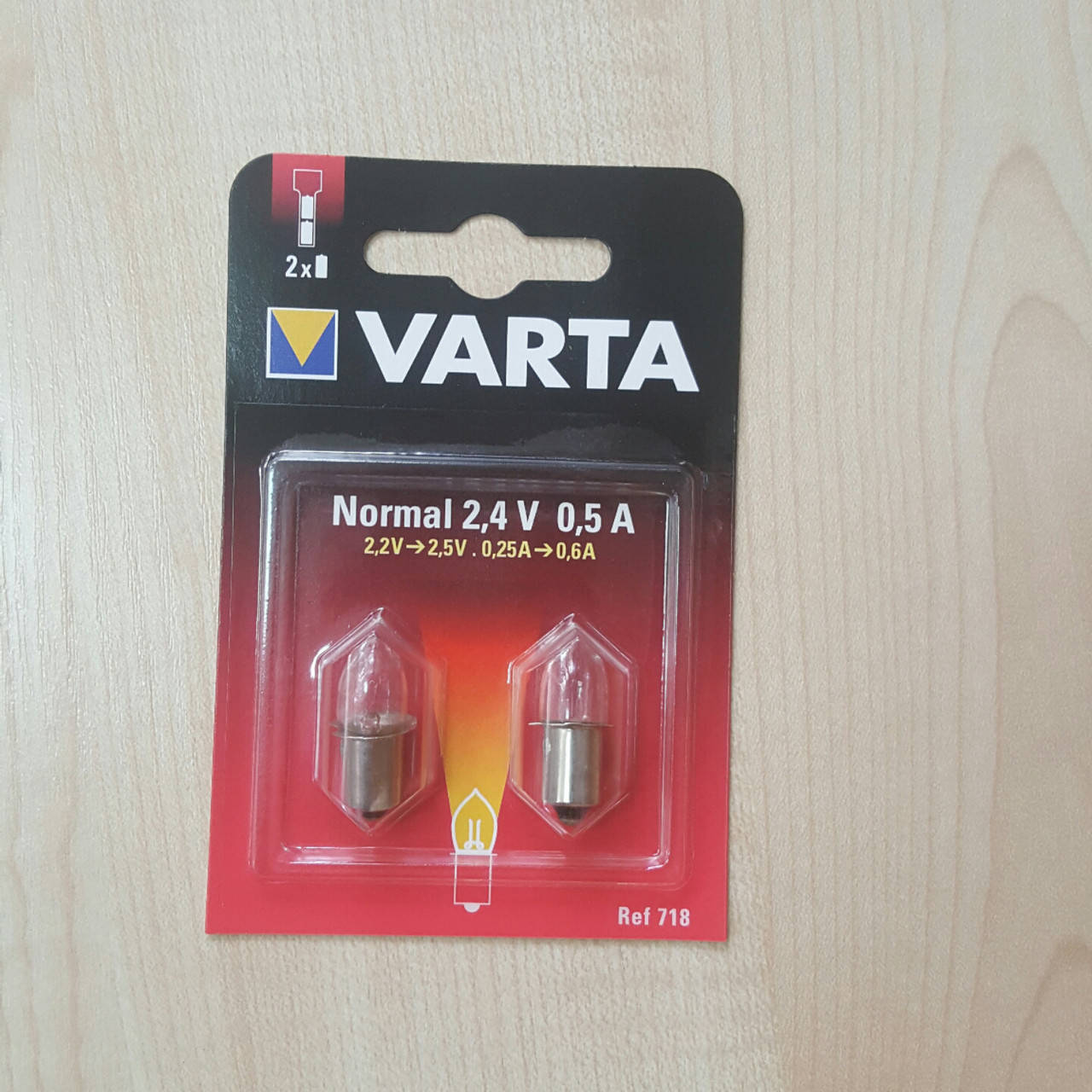 

Лампочка Varta 718 для фонаря, аргон, 2.4В, 0.5А