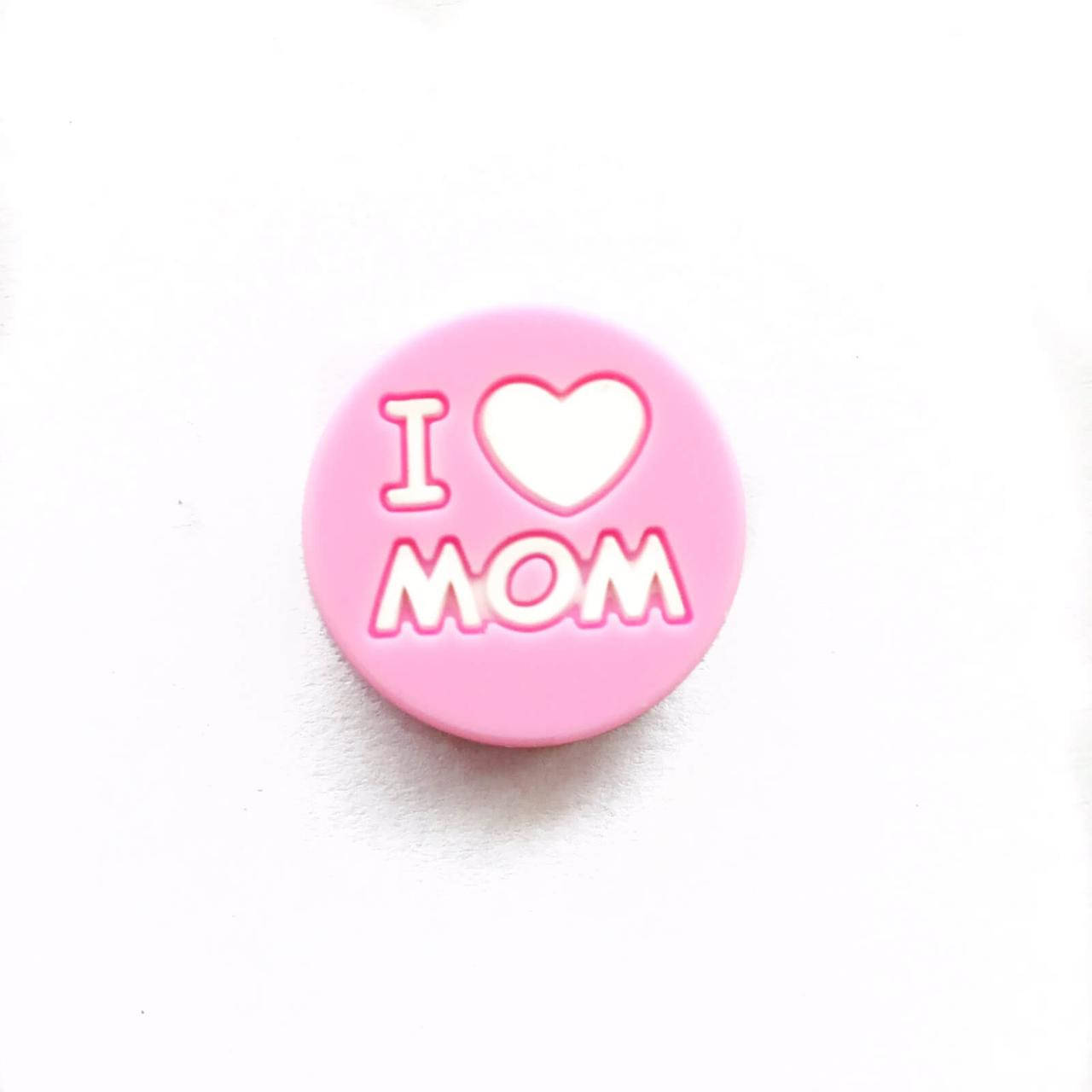 

I LOVE MOM (пейл пинк) силиконовые бусины