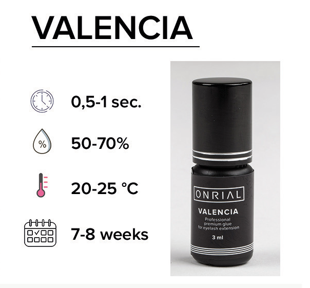 

Клей для нарощення вій Valensia ONRIAL 3 мл, Черный