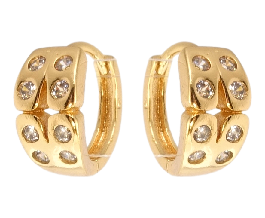 

Серьги Xuping Позолота 18K колечки "Замысловатый орнамент с вставками циркония"