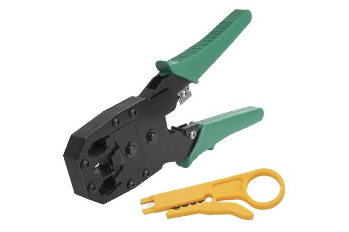 

Обжимной инструмент Обжимка, сеть, RJ45 RJ11 RJ12 + стриппер
