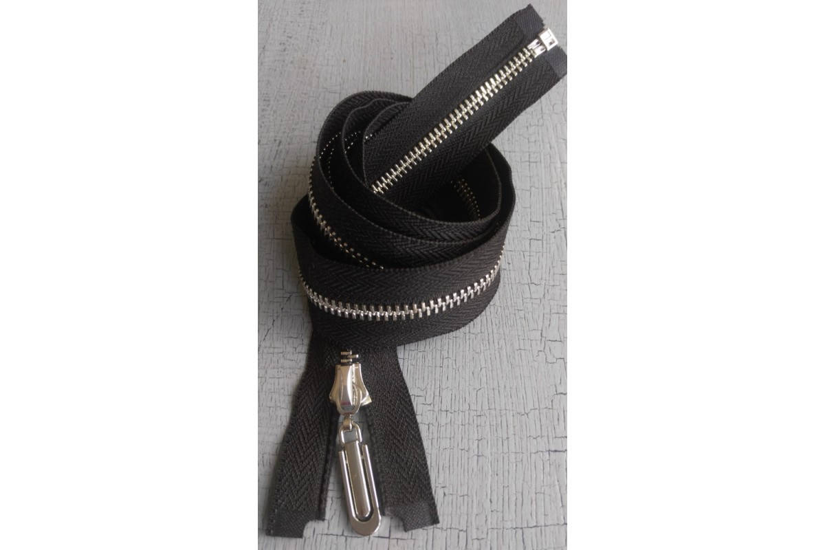 

Застёжка - молния чёрная , пятёрка, 60см, металл., Черный