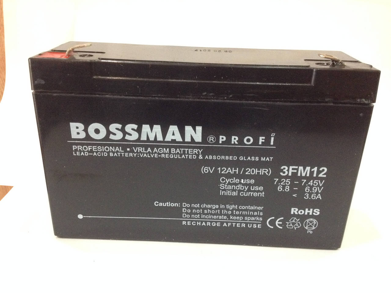 

Аккумулятор 6V 12Ah Bossman profi 3FM12 - LA6120