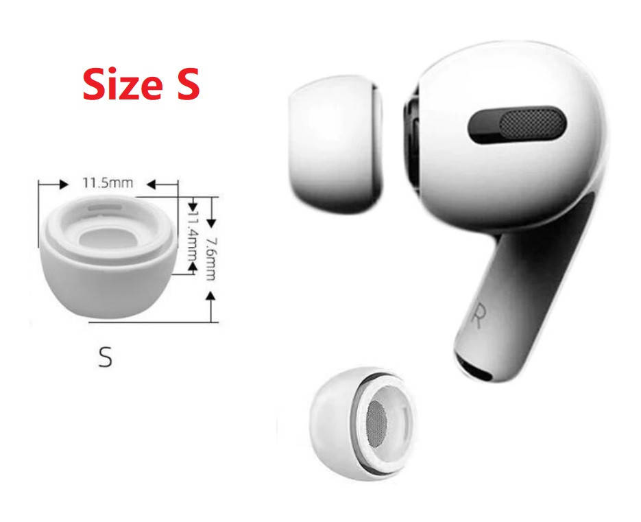 

Силиконовые противоскользящие вакуумные амбушюры Apple AirPods Pro MWP22 TWS Pro Размер S маленькие