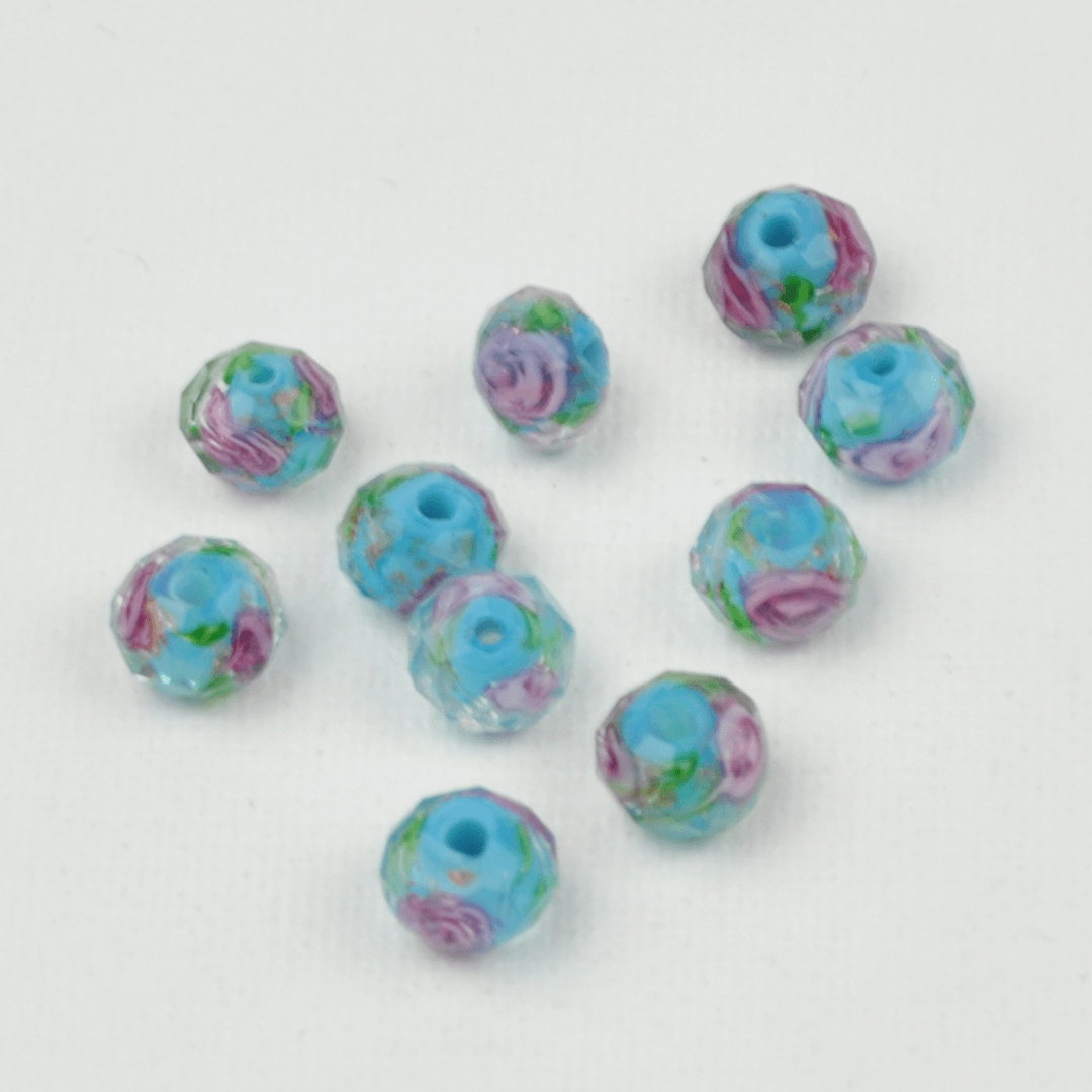 

Намистинка скляна, 10*7 мм, Цвет Блакитний