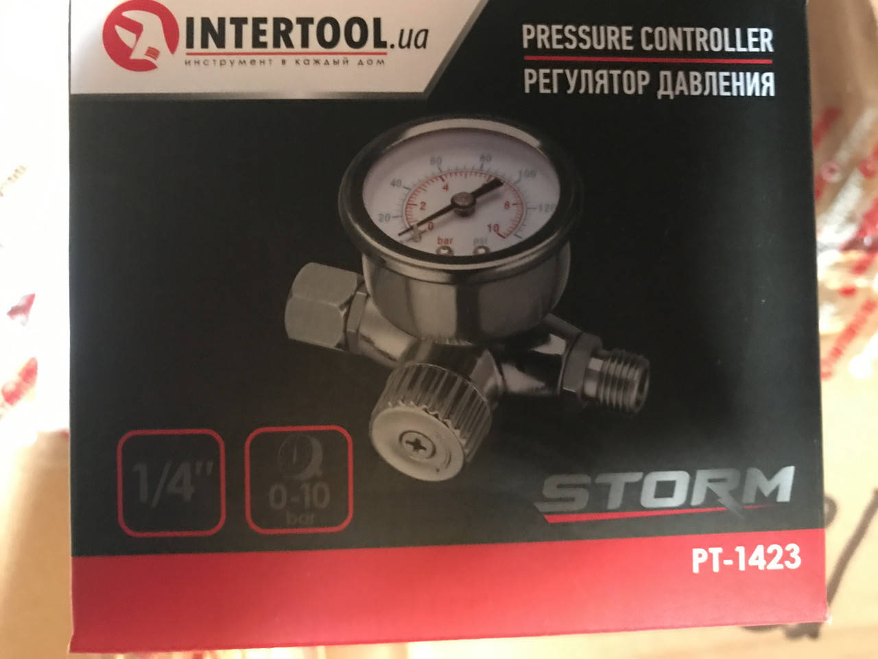 

Регулятор давления воздуха, 1/4" INTERTOOL PT-1423