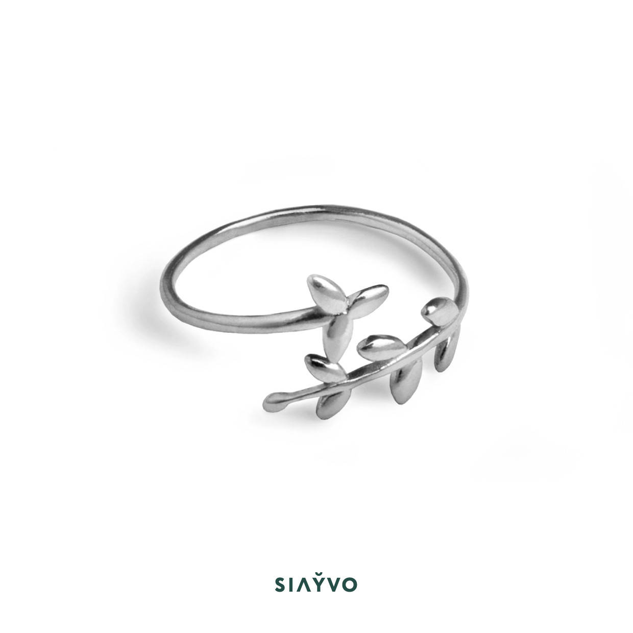 

Кольцо Веточка (серебряное, родированное)