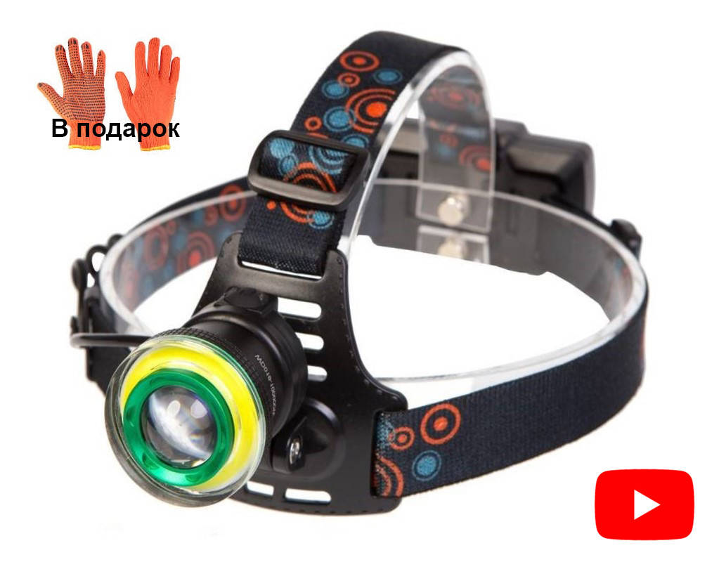 

Мощный налобный фонарь Police WD106 - 019 для работы и рыбалки. Яркий фонарь Т6, Черный