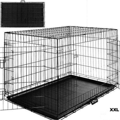 

Металева клітка переноска для собак AML (122x76x83) XXL, Черный