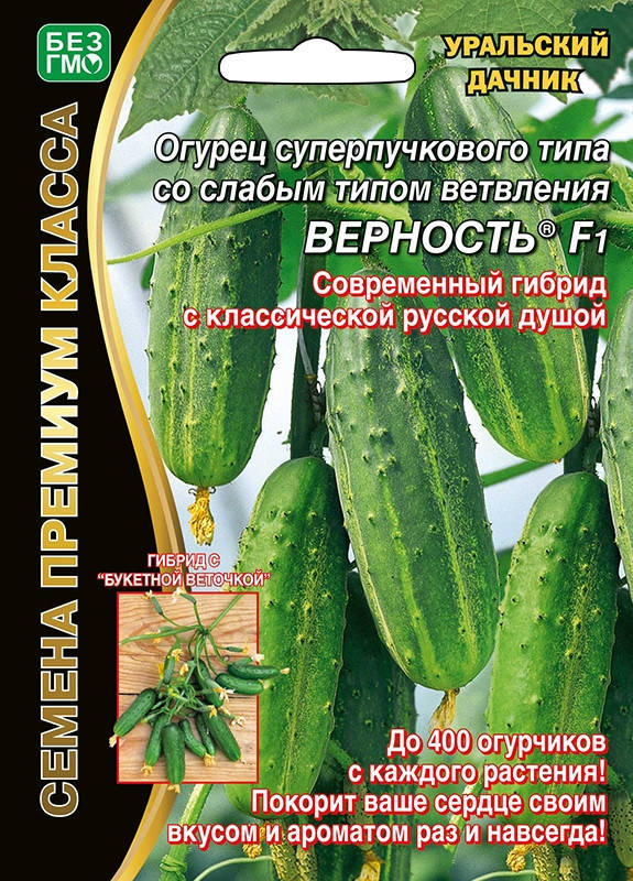 

Семена Огурец самоопыляющийся Верность F1, 7 семян Уральский Дачник