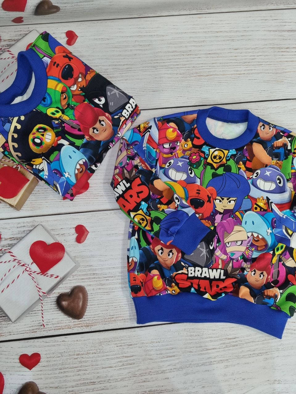 

Детский свитшот с ярким принтом "Brawl Stars" 110,116 , 122