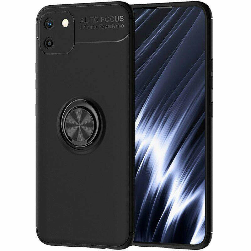 

Чехол TPU Ring для Realme C11 бампер противоударный с кольцом Black