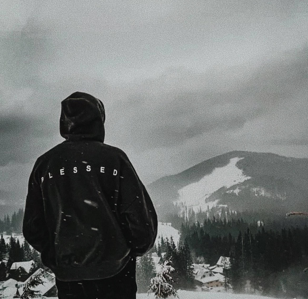 

Толстовка \ худи унисекс с принтом - BLESSED., Черный