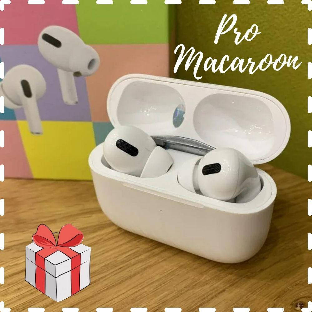 

Беспроводные наушники Pro Macaroon Белые в кейсе Лучше качество сенсорные Bluetooth Гарнитура для телефона, Белый