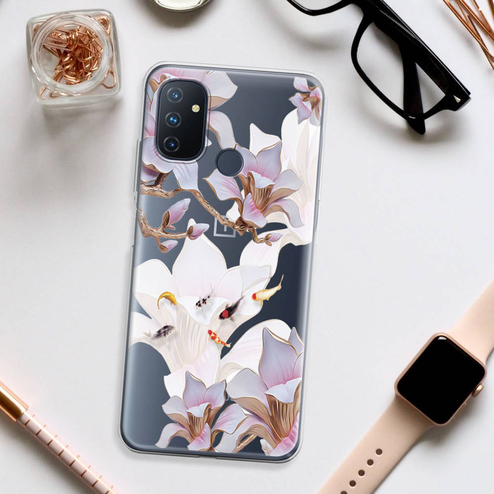 

Чехол Ultra Clear Soft Case OnePlus Nord N100 с принтом Chinese Magnolia, Прозрачный