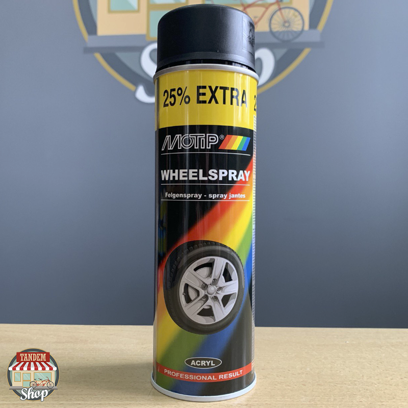 

Краска (эмаль) для дисков Motip Wheelspray, 500 мл Аэрозоль Черный мат
