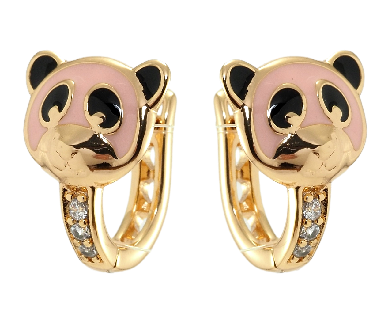 

Серьги детские Xuping Позолота 18K английский замок "Мишки покраска цветной эмалью"