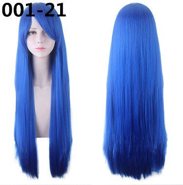 

Шикарный Парик 80см длинные прямые густые волосы Аниме Синий