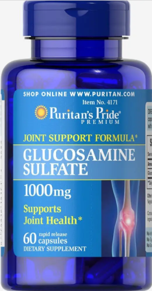 

Глюкозамин сульфат, Glucosamine Sulfate, Puritan's Pride, 1000 мг, 60 капсул
