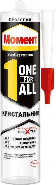 

Клей-герметик Момент One For All Кристальный, 290 г Прозрачний