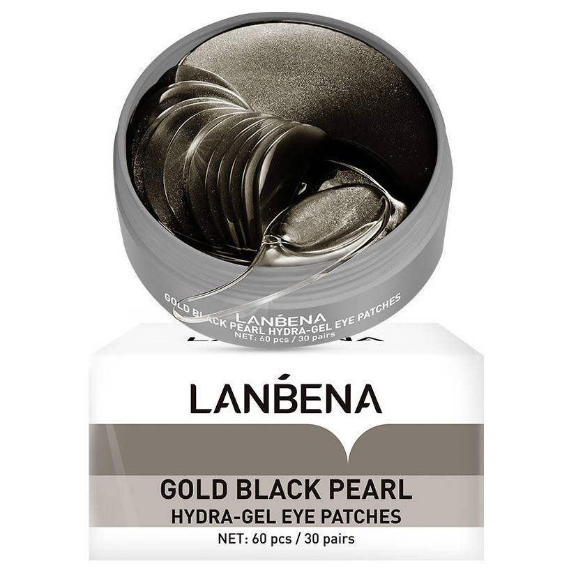 

Подтягивающие гидрогелевые патчи от отеков с жемчугом Lanbena Gold Black Pearl Hydra-Gel Eye Patches, 60шт