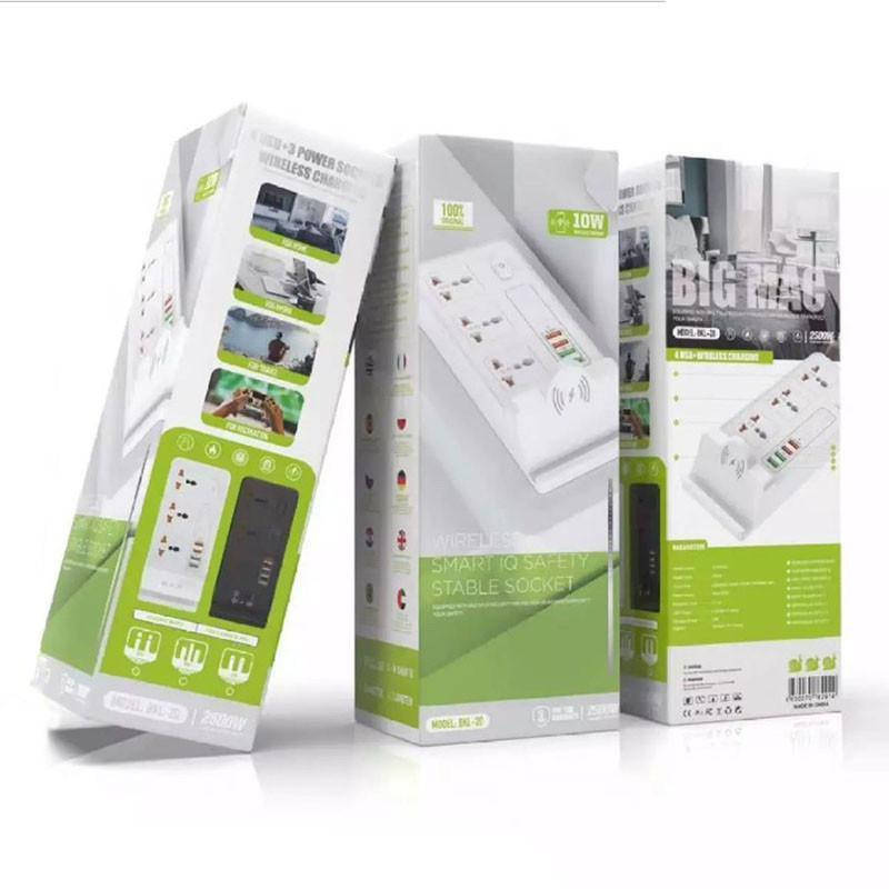 

Сетевой фильтр-удлинитель 3x220V + 4xUSB, WIRELESS POWER 10W, 2500W BKL-20