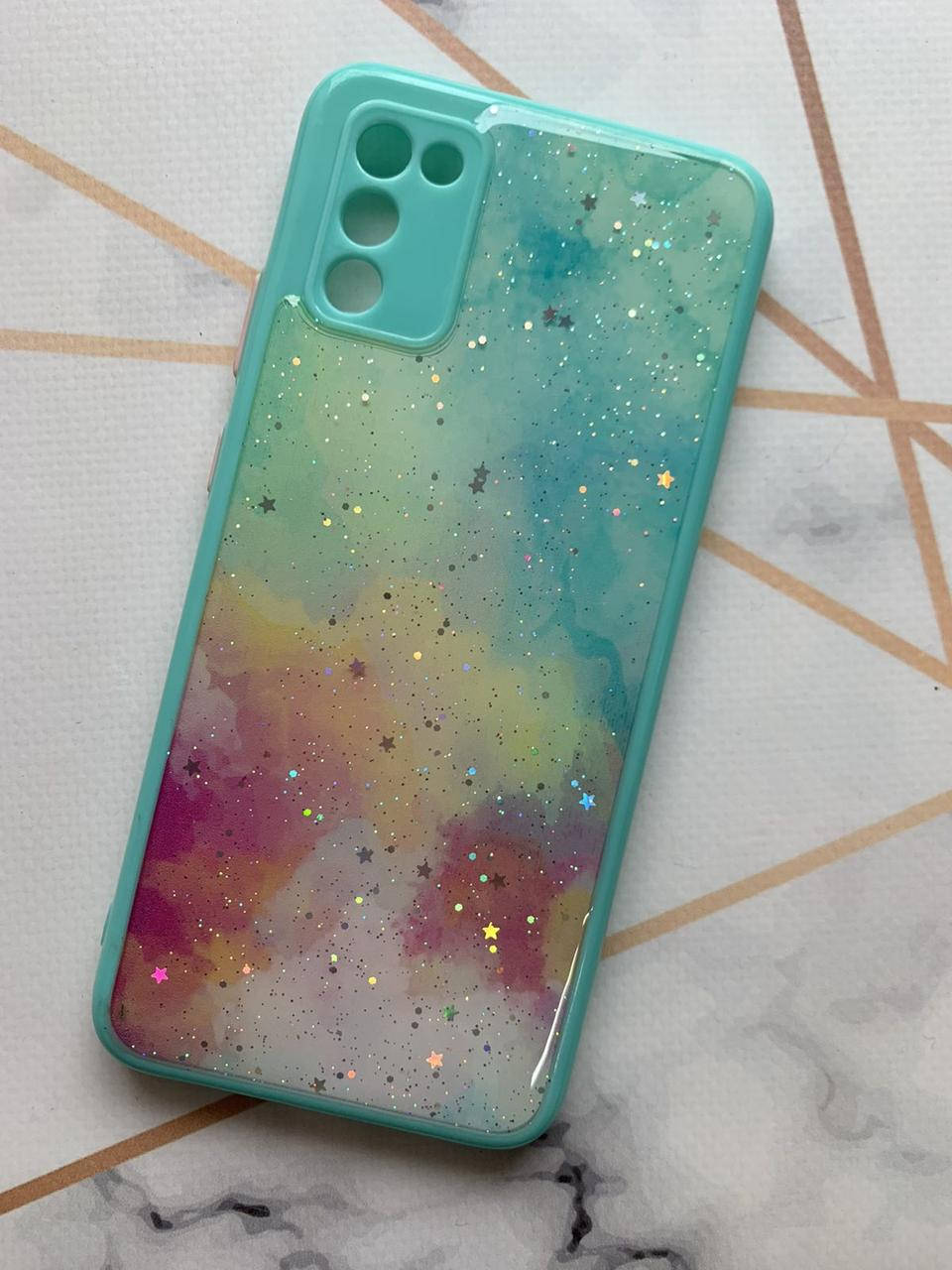 

Чехол с принтом для Samsung Galaxy A02s Галактика Бирюзовый