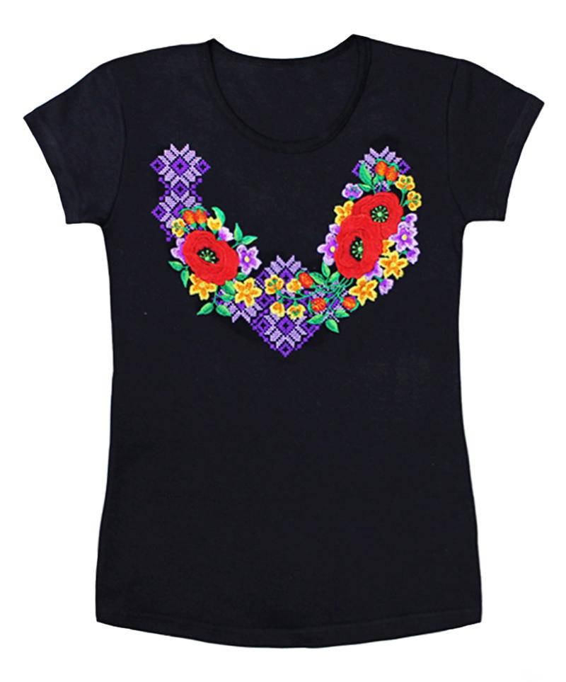 

Вышиванка женская летняя. Черная футболка-вышиванка женская. Трикотажная женская вышиванка с коротким рукавом 52