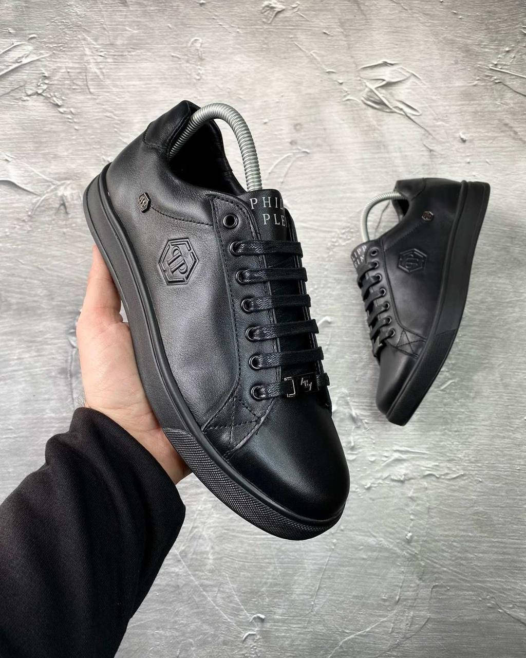 

Phillip Plein мужские кожаные кеды ,кроссовки, шкіряні кеди, кросівки, Черный