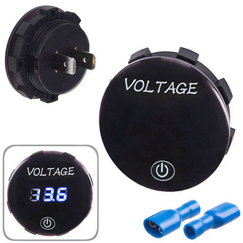 

Вольтметр в планку + емкость 12-24V BLUE New (10451 4011), Синий