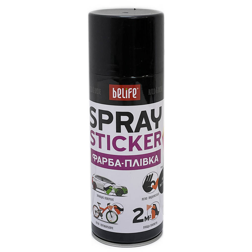

Жидкая резина Spray Sticker Standart BeLife 400мл - R4 черная матовая