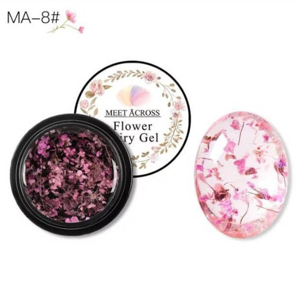 

Гель с сухоцветами Flower Fairy Gel №8 прозрачный с розовыми цветами