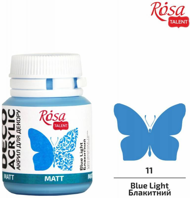 

Акрил для декора, Голубой, матовый, 20 мл, ROSA TALENT