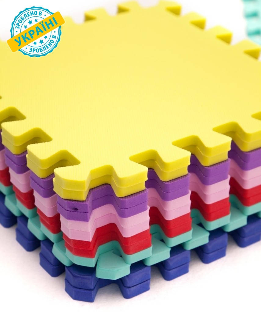 

Мягкий пол (детский коврик-пазл 30*30*1 см) Eva-Line "Веселка" разноцветный