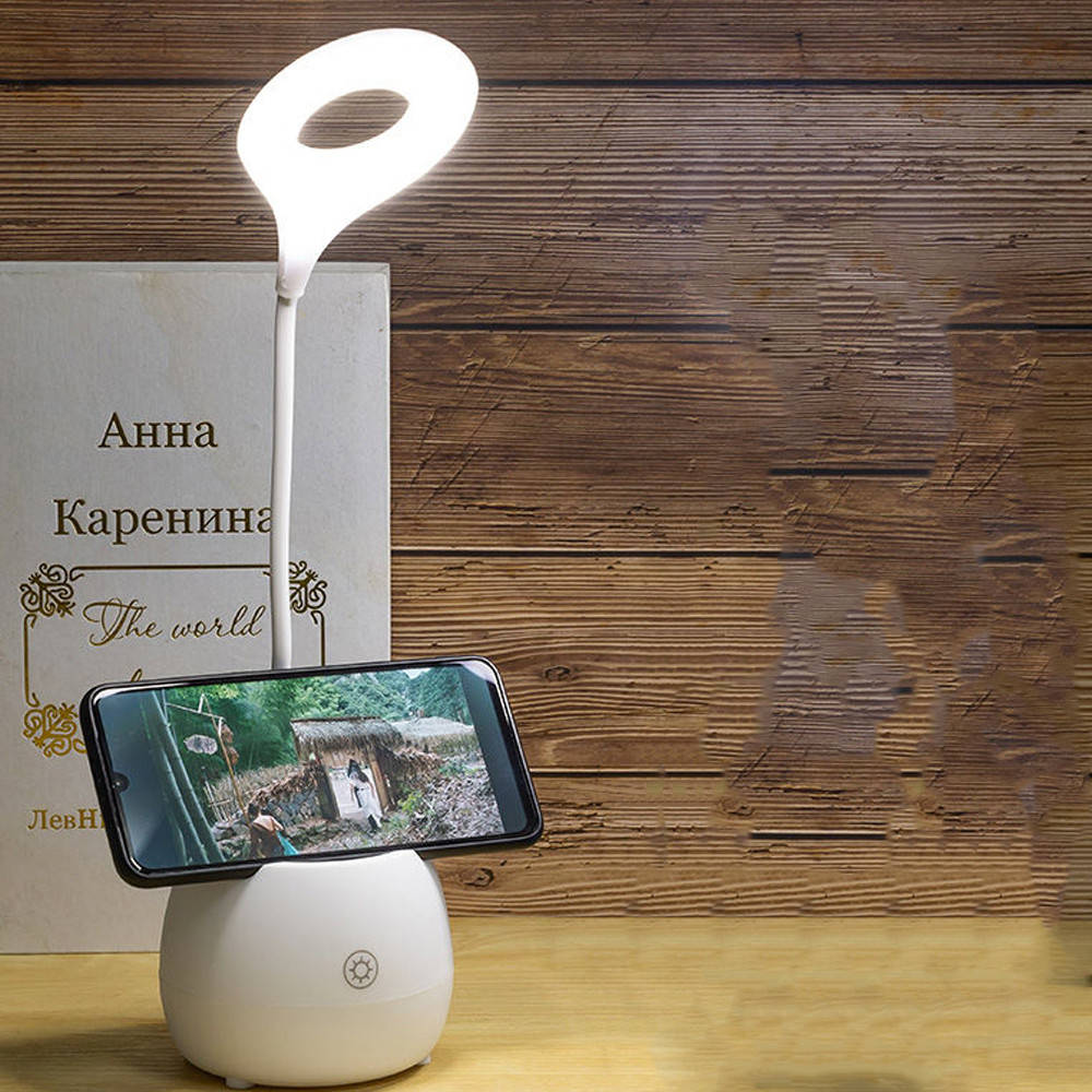 

Настольная светодиодная лампа ночник в виде кольца ТО-00124 / Портативная настольная лампа, Белый