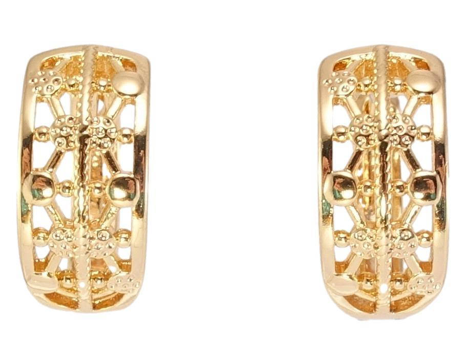 

Серьги Xuping M&L желтый оттенок колечки "Декоративный орнамент"