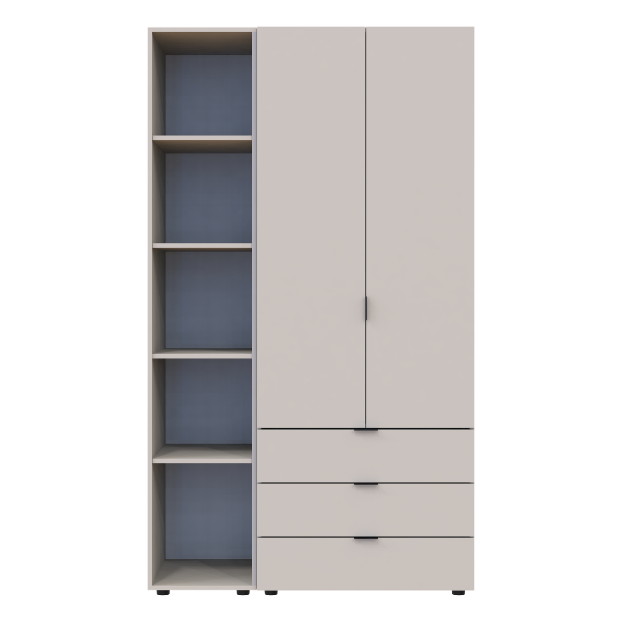 Розпашна Шафа для одягу Doros Гелар з Етажеркою Кашемір 2 ДСП 115.7х49.5х203.4 (80737643)