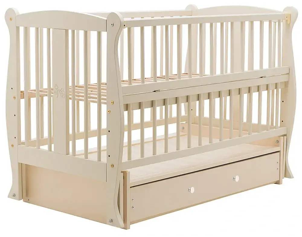 

Кровать Babyroom Грация DGMYO-3 маятник, ящик, откидной бок бук слоновая кость
