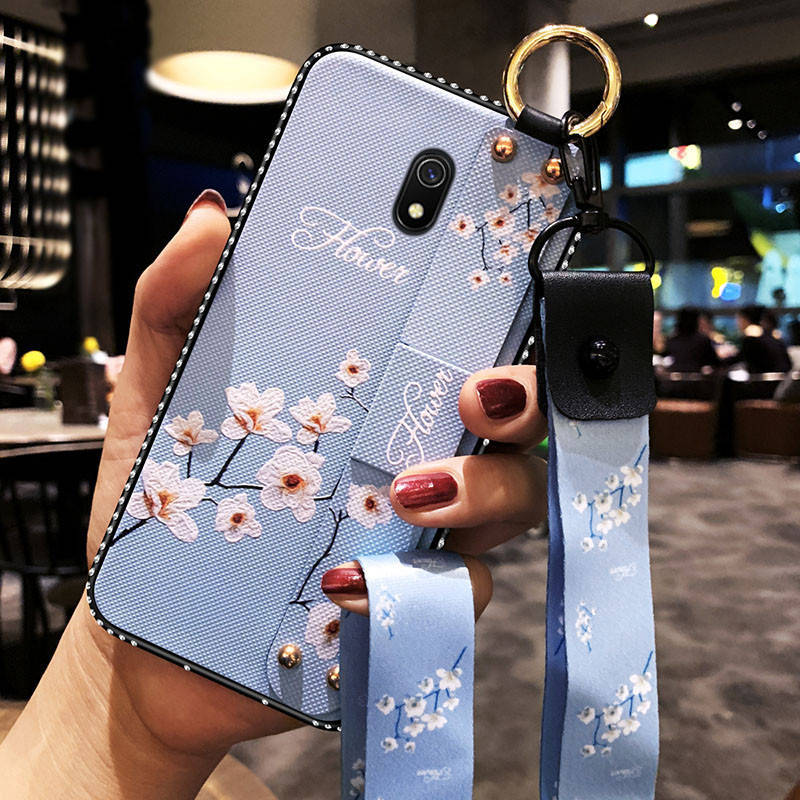 

Чехол Lanyard для Xiaomi Redmi 8A бампер с ремешком Blue