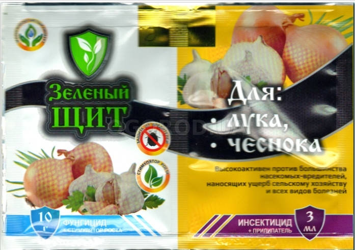 

Інсектофунгіцид "Зелений щит" для цибулі та часнику 3 мл.+ 10 г.
