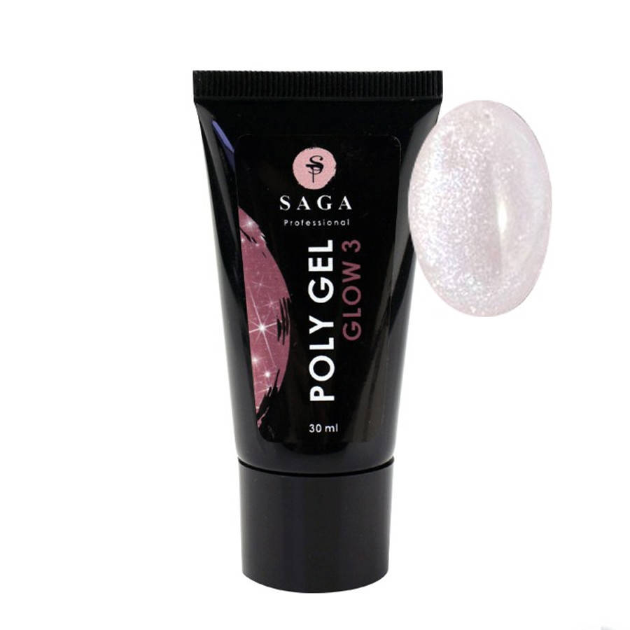 

Полигель Saga Professional Glow 03, светло-розовый с перламутровым шиммером, 30 мл