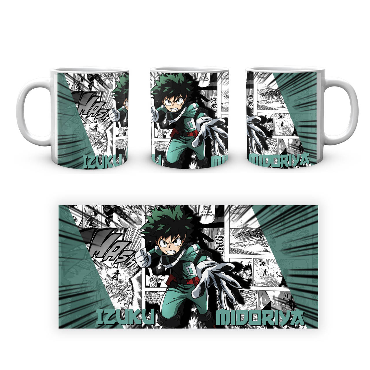 

Кружка GeekLand Моя геройская академия My Hero Academia Изуку Мидория на фоне манги MHA 02.518, Белый