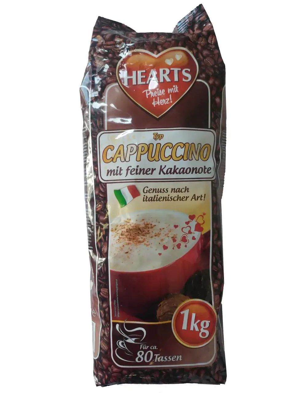 

Капучино Hearts Cappuccino Mit Feiner Kakaonote со вкусом шоколада 1 кг