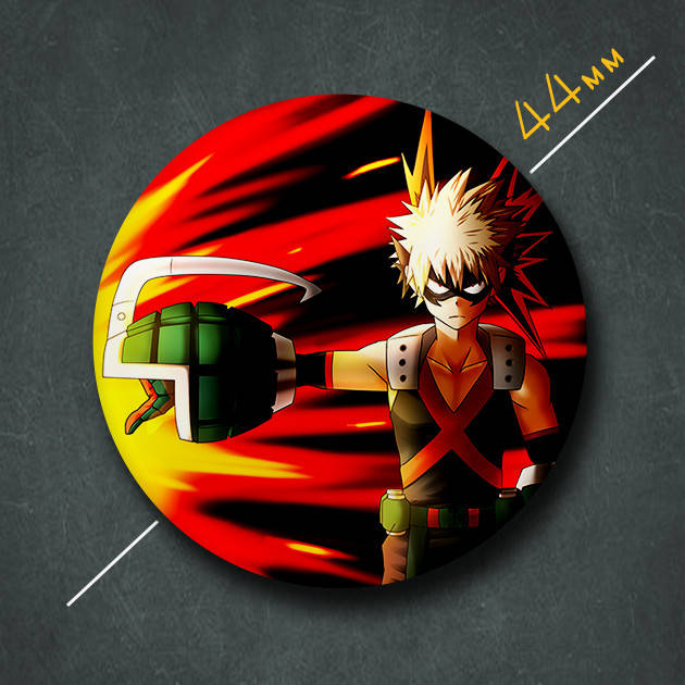 

"Кацуки Бакуго (Моя геройская академия / My Hero Academia)" значок круглый на булавке Ø44 мм