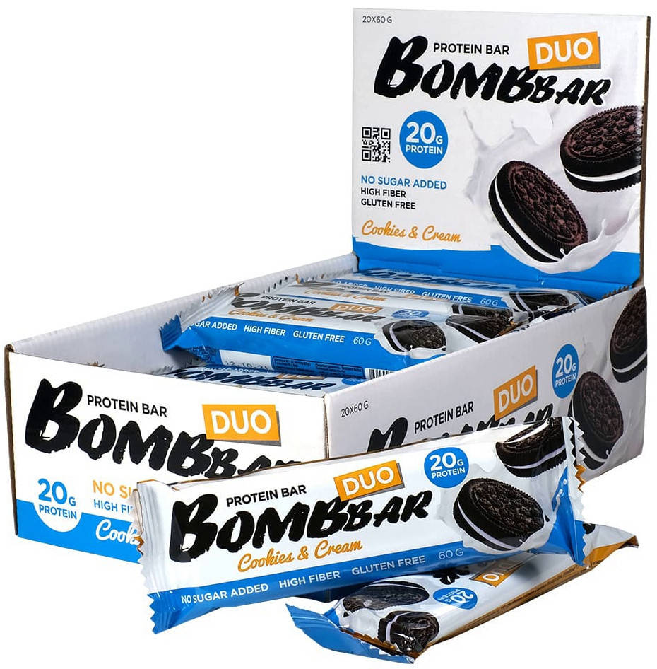 

Протеиновый батончик Bombbar Duo Кремовое Печенье (60 грамм)