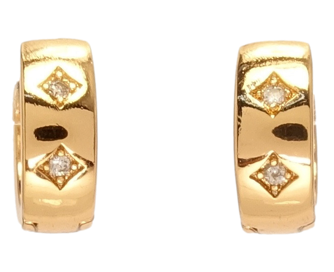 

Серьги Xuping Позолота 18K колечки "Зеркальные с вставками циркония"