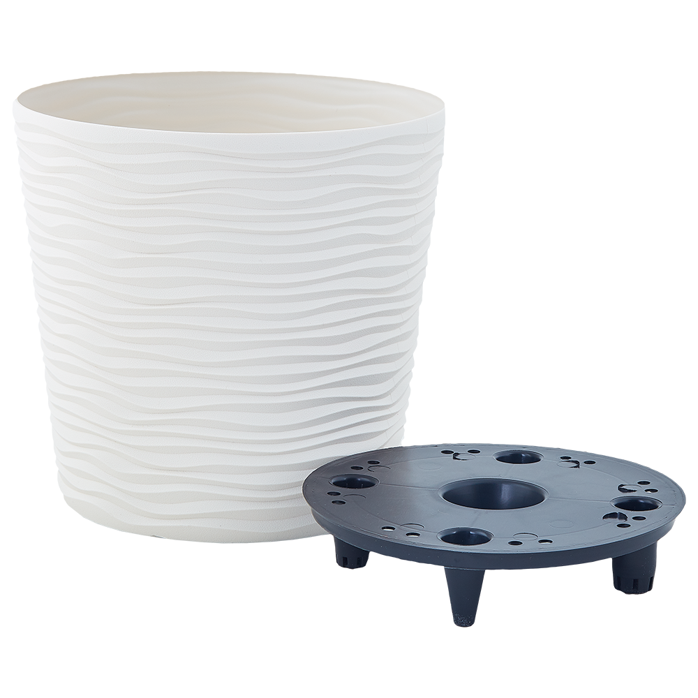 

Горшок для цветов "Фьюжн" со вставкой низкий d23,5*22см. (белая роза)