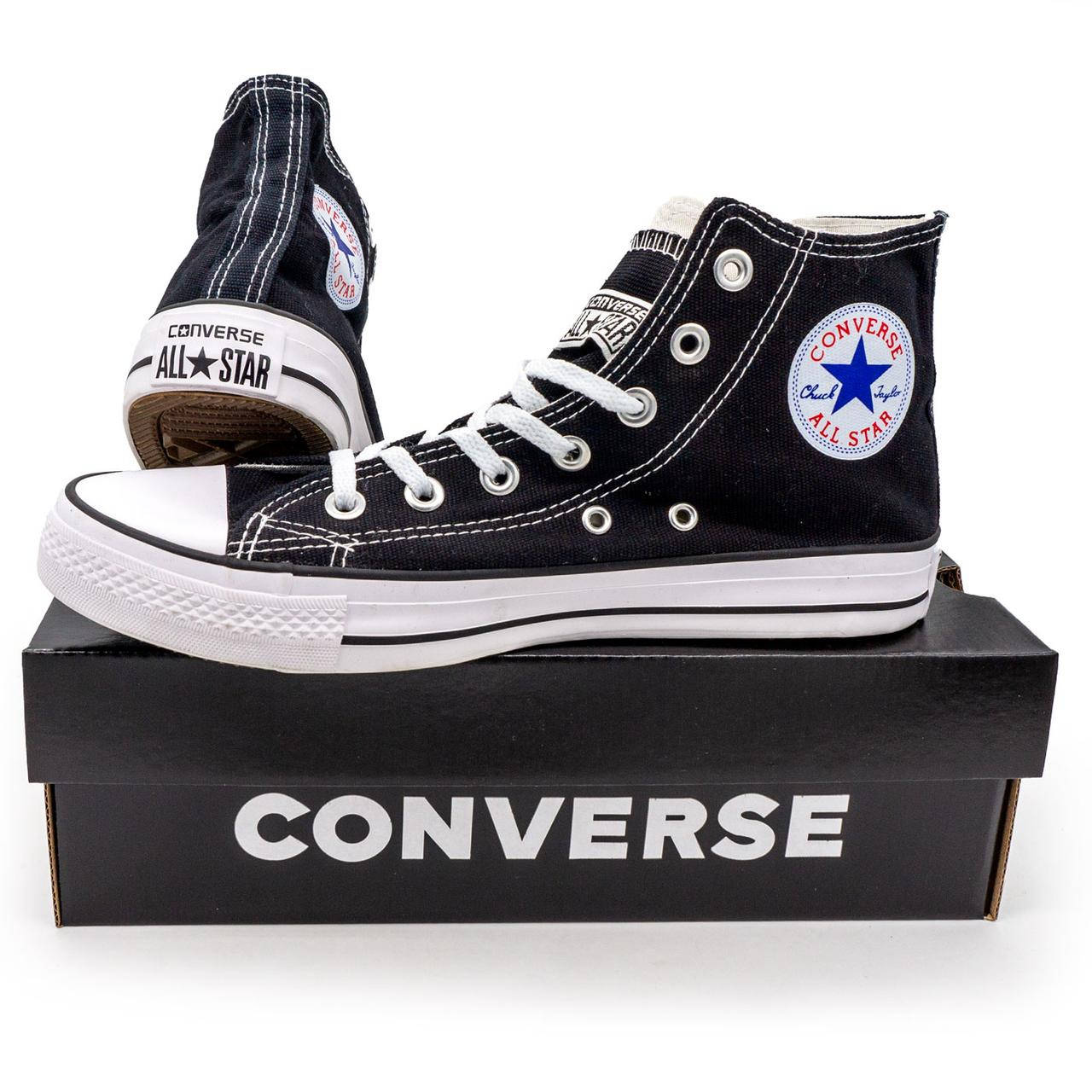 

Кеды Converse высокие черно-белые р.(36, 37, 38, 39, 40, 41, 42, 43, 44, 45, 46), Черно-белый